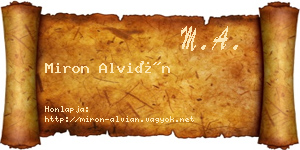 Miron Alvián névjegykártya